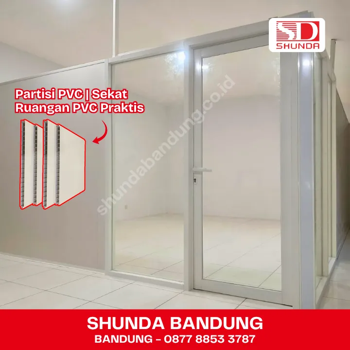 Sekat PVC dan pintu alumunium untuk membangun partisi dinding di dalam kantor